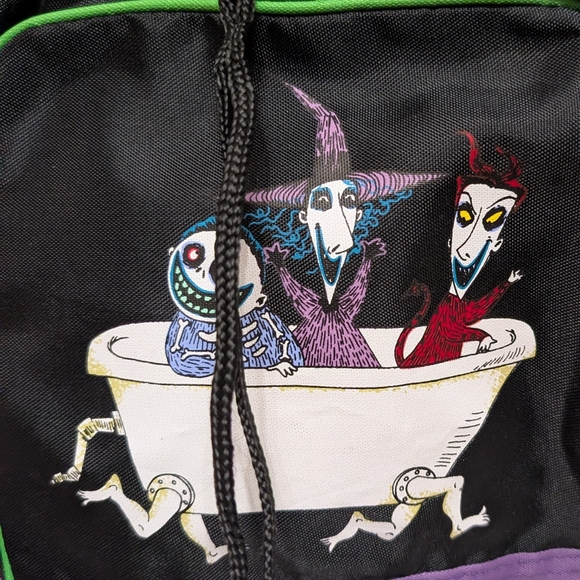 Disney The Nightmare Before Christmas Backpack Lock Shock Barrel Checkered - Picture 3 of 12